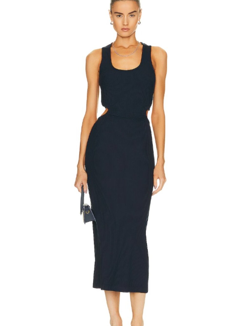 Jonathan Simkhai Standard, Melly Shaping Rib Cutout Midi Dress, S